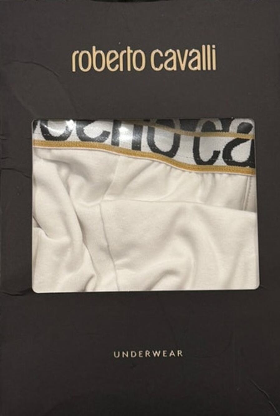 13-63 ROBERTO CAVALLI Men's NWT Boxer Brief Cotton Knitted Panties White 2XL